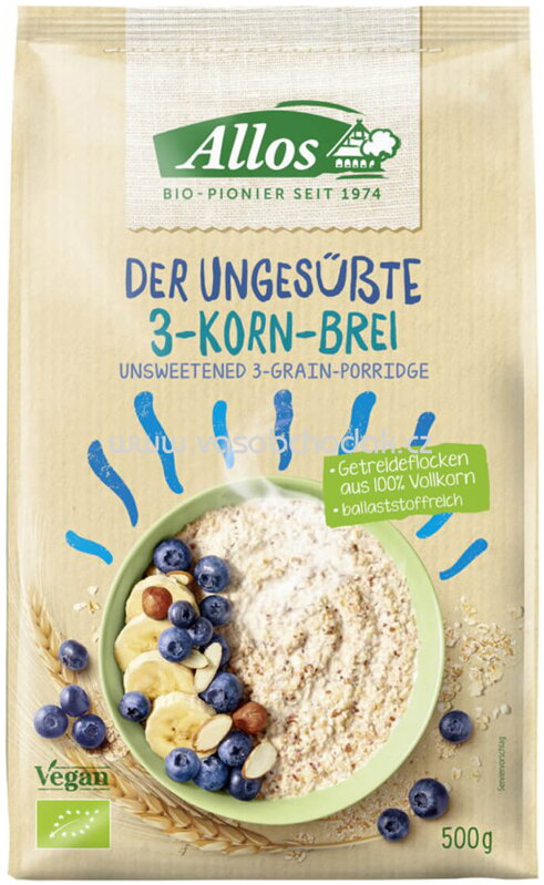 Allos Der Ungesüßte 3 Korn Brei, 500g Allos Der Ungesüßte 3 Korn Brei, 500g