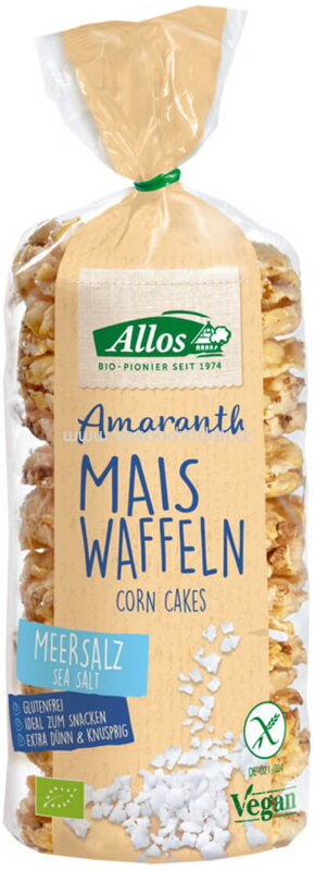 Allos Amaranth Mais Waffeln mit Meersalz, 100g