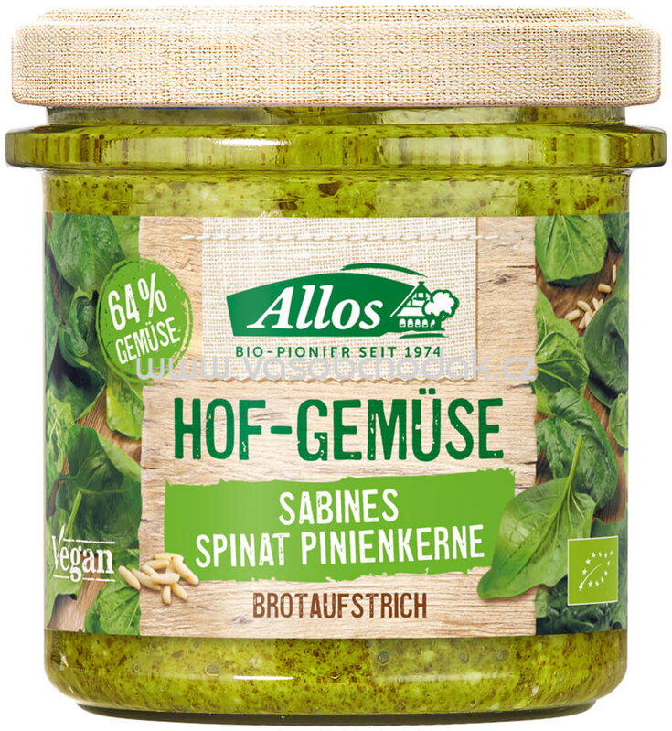 Allos Hof Gemüse Sabines Spinat Pinienkerne, 135g Allos Hof Gemüse Sabines Spinat Pinienkerne, 135g