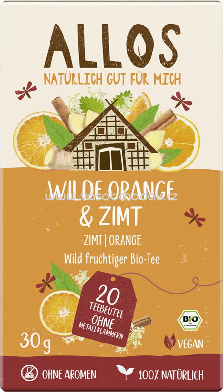 Allos Tee Wilde Orange & Zimt, 20 Beutel
