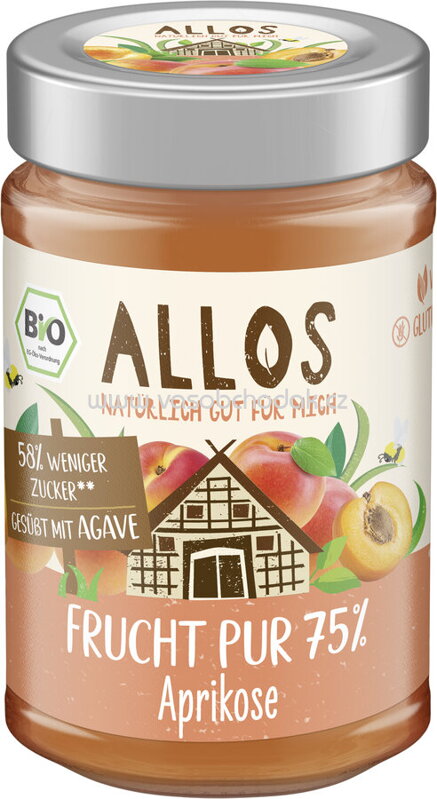 Allos Frucht Pur 75% Aprikose, 200g