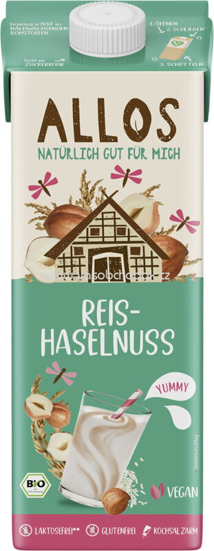 Allos Reis Haselnuss Drink, ungesüßt, 1 l