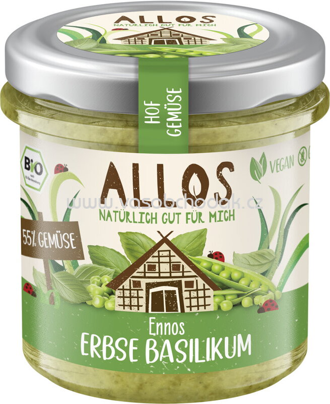 Allos Hof Gemüse Ennos Erbse Basilikum, 135g