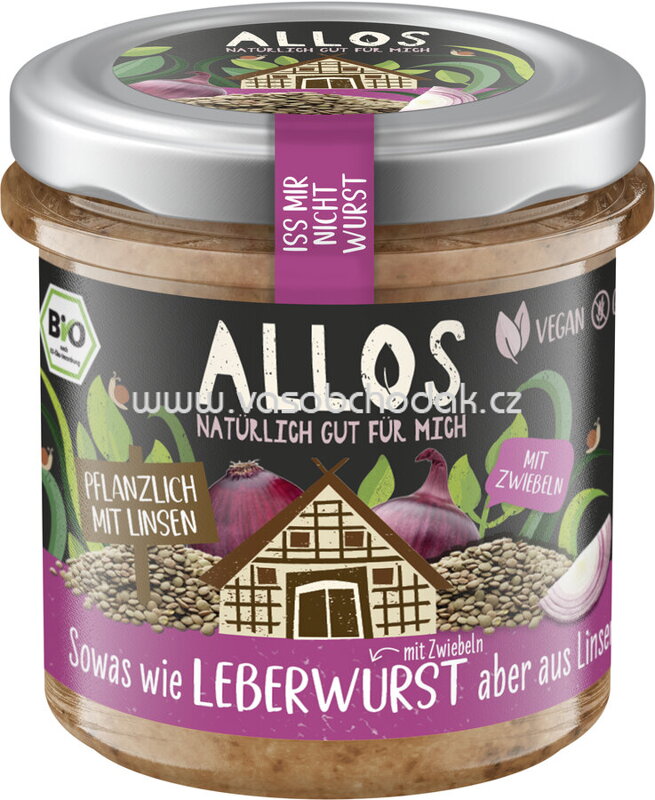 Allos Iss mir nicht Wurst Leberwurst mit Zwiebeln, 135g