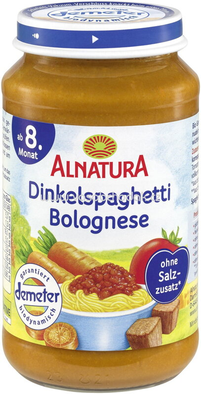 Alnatura Dinkelspaghetti Bolognese, ab 8. Monat, 220g