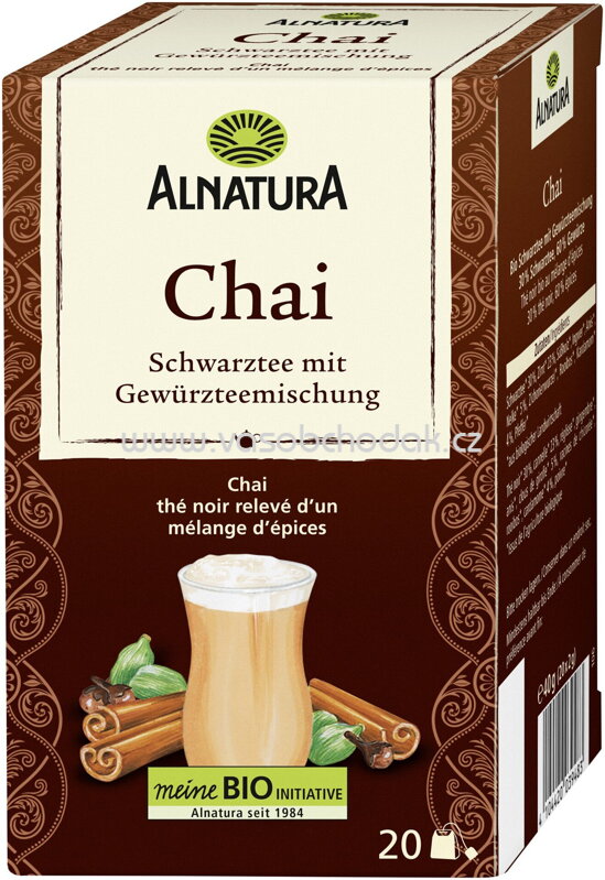 Alnatura Chai Schwarztee mit Gewürzteemischung, 20 Beutel Alnatura Chai Schwarztee mit Gewürzteemischung, 20 Beutel