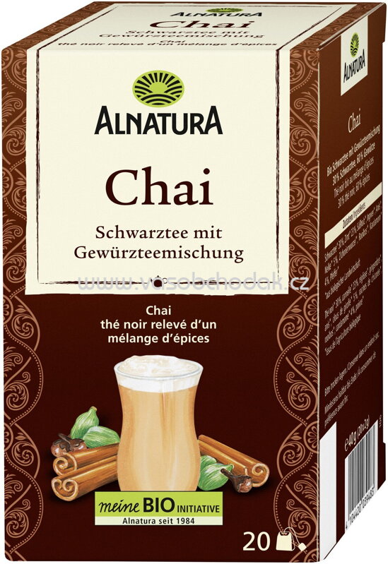 Alnatura Chai Schwarztee mit Gewürzteemischung, 20 Beutel