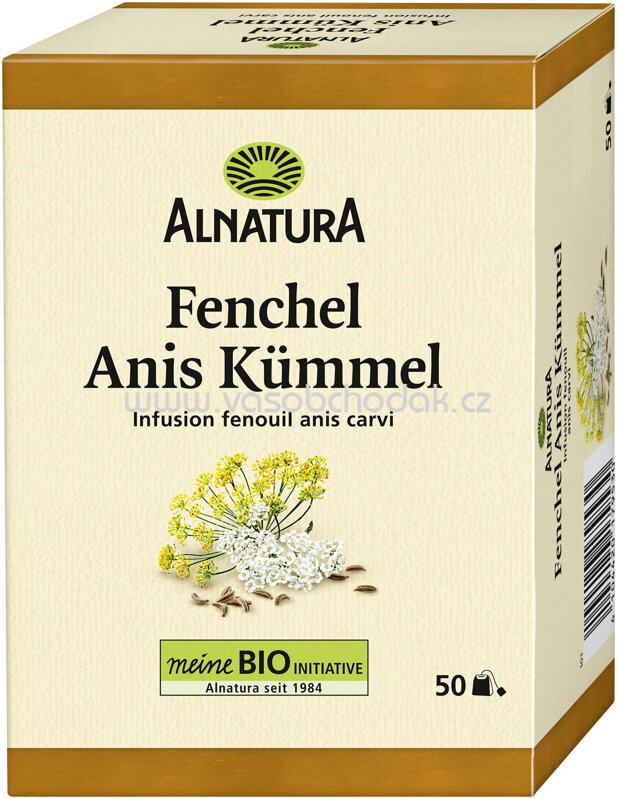 Alnatura Fenchel Anis Kümmel Tee, 50 Beutel