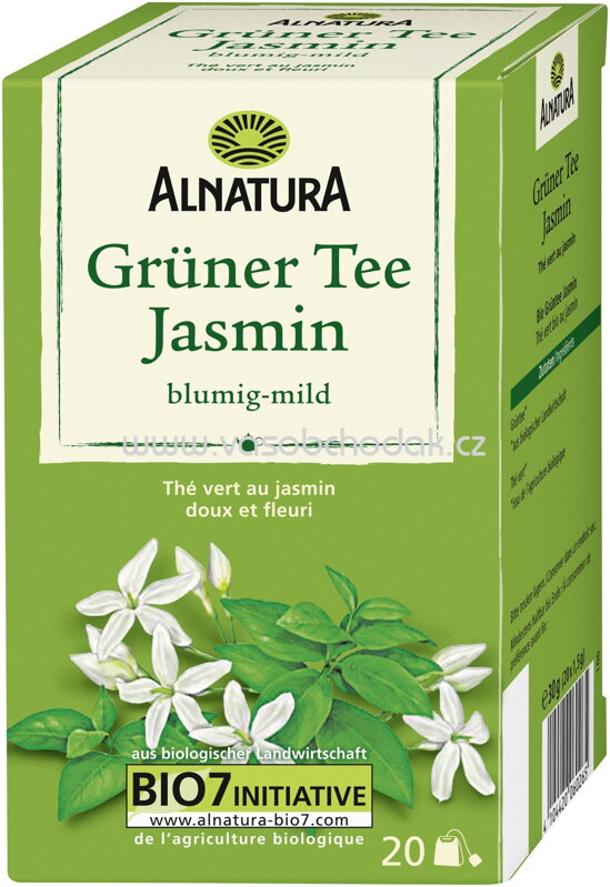 Alnatura Grüner Tee-Jasmin, 20 Beutel