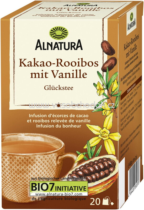 Alnatura Kakao-Rooibos mit Vanille Tee, 20 Beutel