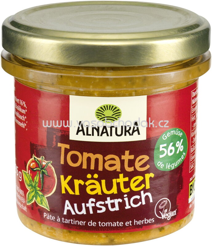 Alnatura Aufstrich Tomate-Kräuter, 135g