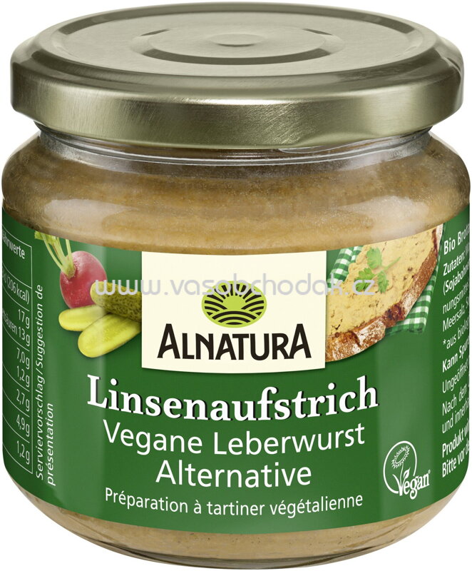Alnatura Linsenaufstrich Vegane Leberwurst-Alternative, 165g