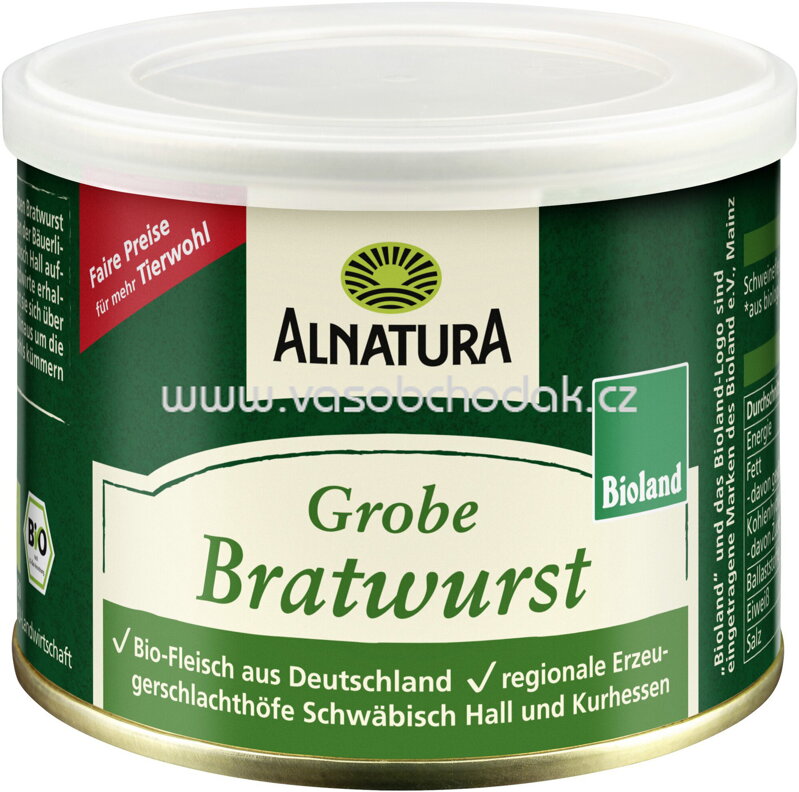 Alnatura Grobe Bratwurst, 200g
