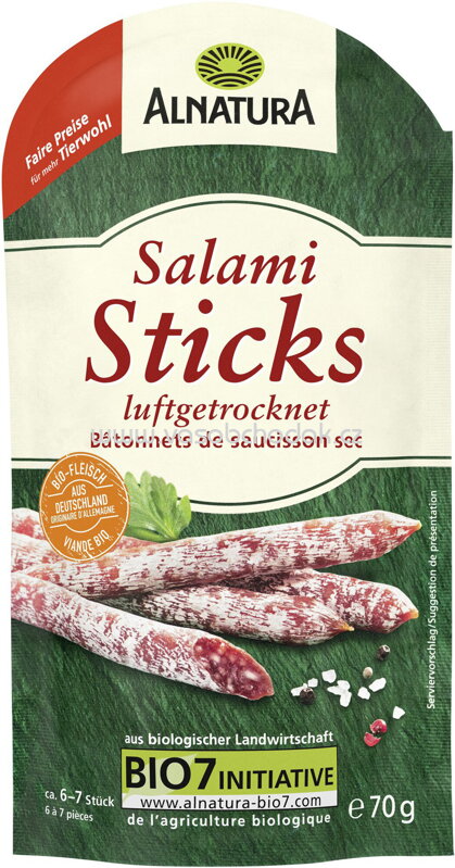 Alnatura Salami-Sticks, luftgetrocknet, 70g
