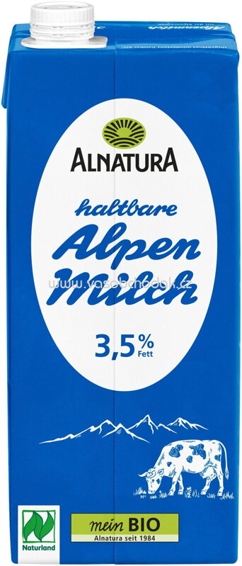 Alnatura Haltbare Alpenmilch 3,5%, 1 l