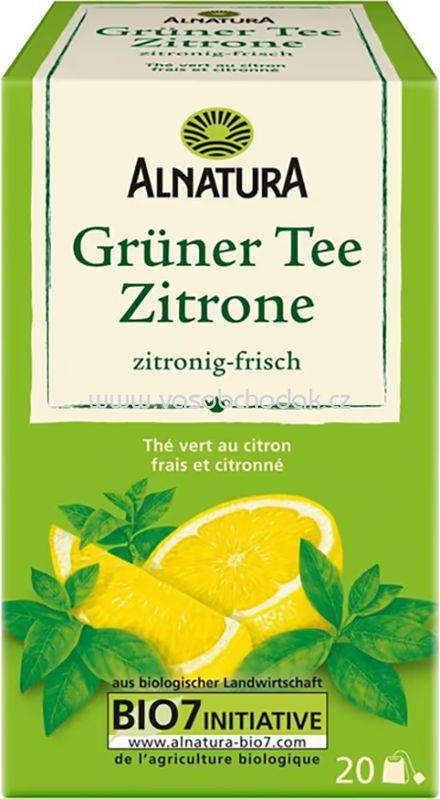 Alnatura Grüner Tee-Zitrone, 20 Beutel