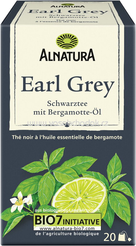 Alnatura Earl Grey Schwarztee mit Bergamotte-Öl, 20 Beutel