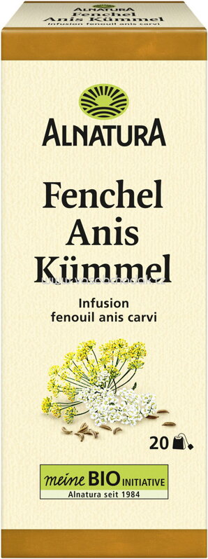 Alnatura Fenchel Anis Kümmel Tee, 20 Beutel