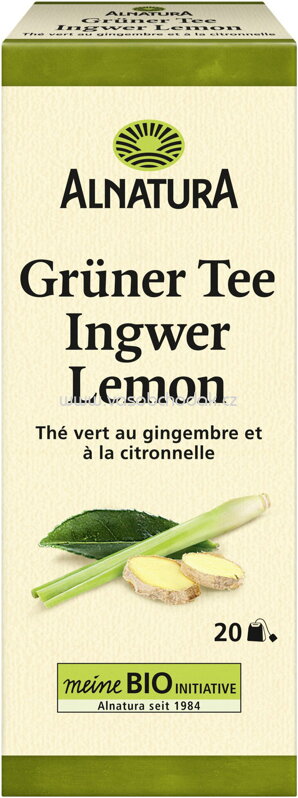 Alnatura Grüner Tee Ingwer Lemon, 20 Beutel