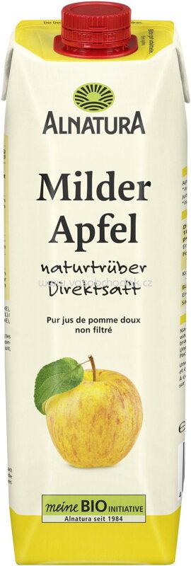 Alnatura Milder Apfel Direktsaft, naturtrüb, 1 l