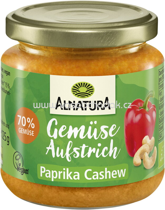 Alnatura Gemüse Aufstrich Paprika-Cashew, 125g