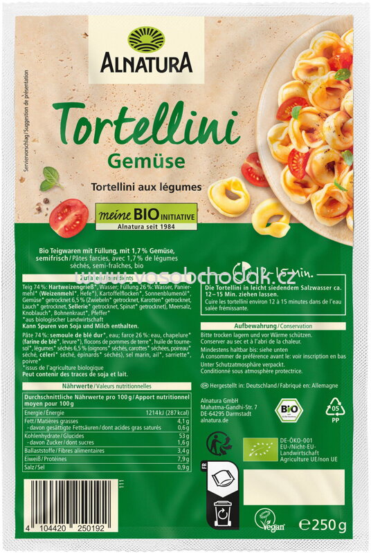 Alnatura Tortellini Gemüse, 250g