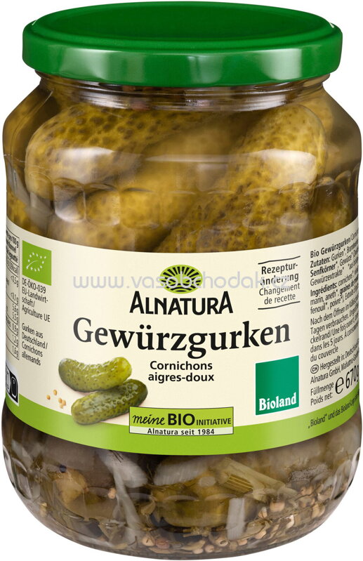 Alnatura Gewürzgurken, 670g