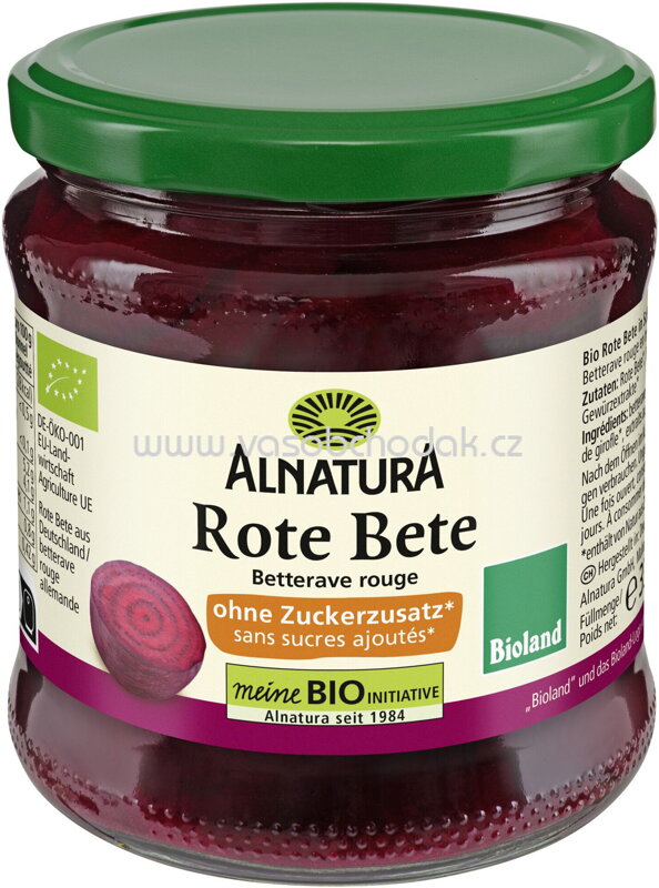 Alnatura Rote Bete ohne Zuckerzusatz, 330g