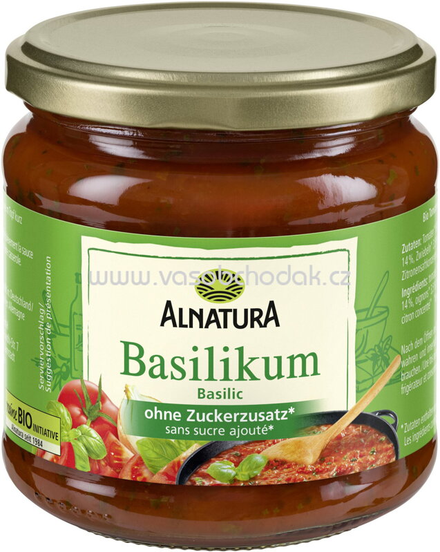 Alnatura Tomatensauce Basilikum Glas, 350 ml