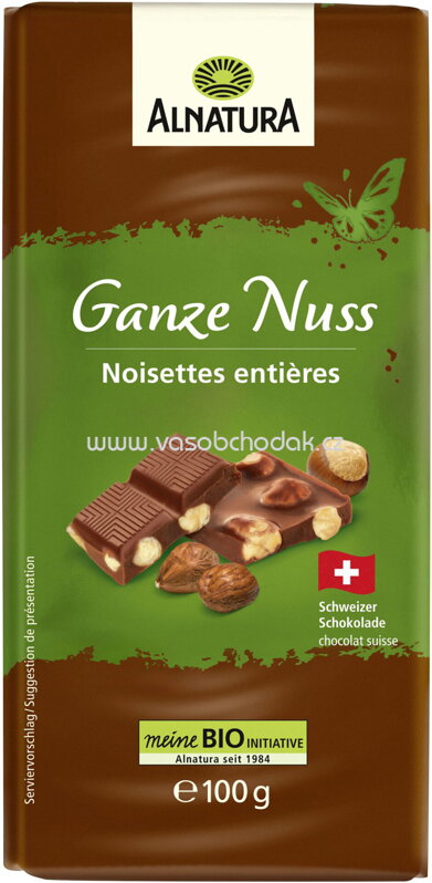 Alnatura Vollmilch-Schokolade ganze Nuss, 100g