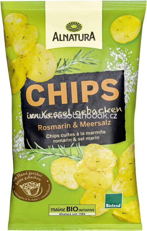Alnatura Chips im Kessel gebacken Rosmarin & Meersalz, 125g