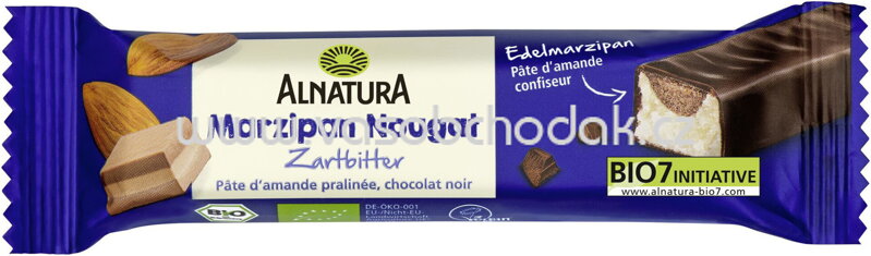 Alnatura Marzipan Nougat Zartbitter Riegel, 40g