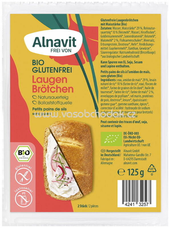 Alnavit Laugen Brötchen, 2 St, 125g