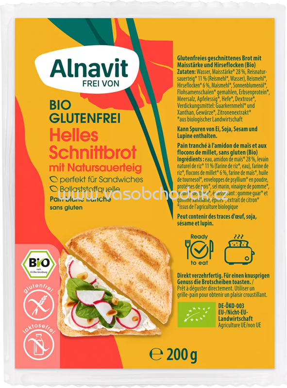 Alnavit Helles Schnittbrot, 200g