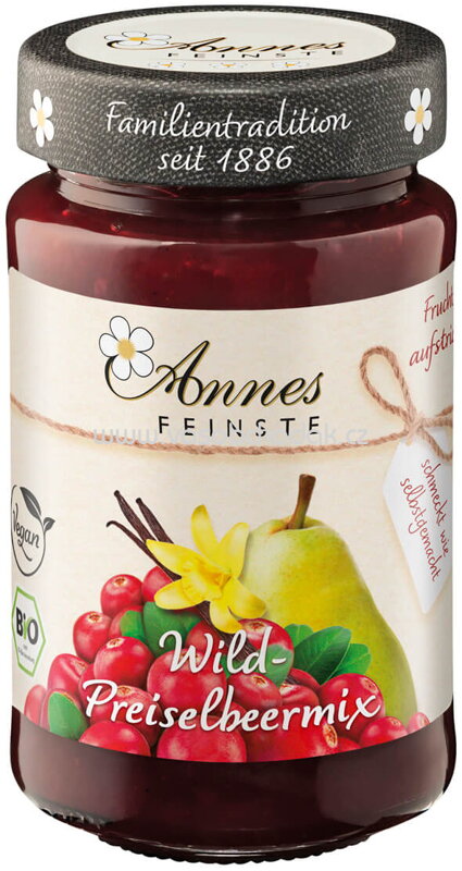Annes Feinste Wild Preiselbeerenmix Birne mit Vanille, 250g Annes Feinste Wild Preiselbeerenmix Birne mit Vanille, 250g