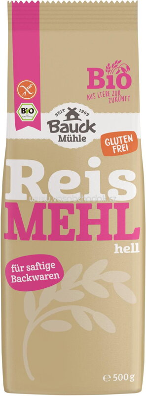 Bauck Mühle Reis Mehl, hell, glutenfrei, 500g