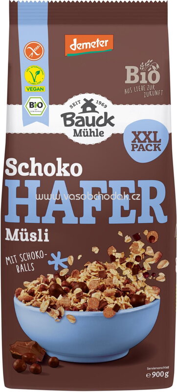 Bauckhof Schoko Hafer Müsli, glutenfrei, 900g