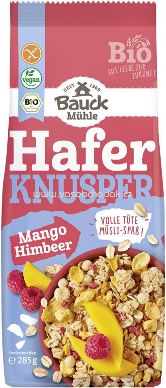 Bauck Mühle Hafer Knusper Mango Himbeer, 285g