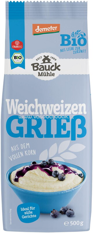 Bauck Mühle Weichweizen Grieß, 500g