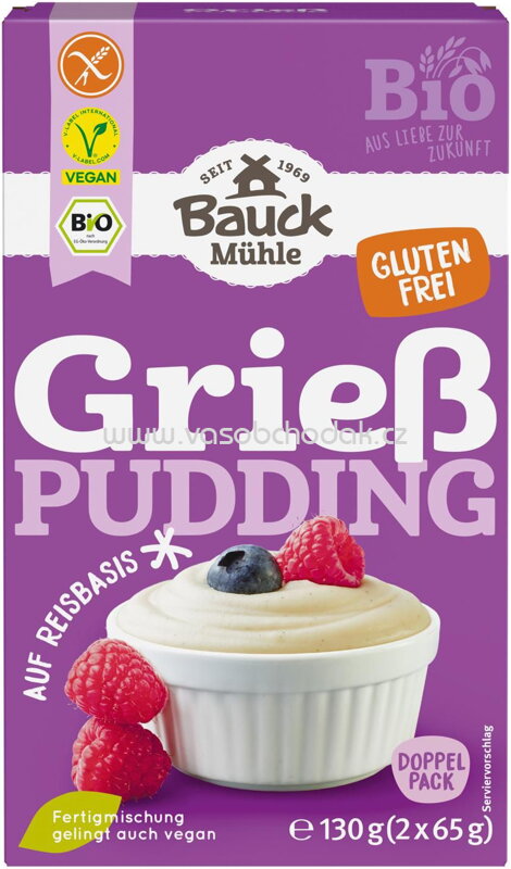 Bauck Mühle Grieß Pudding, glutenfrei, 130g