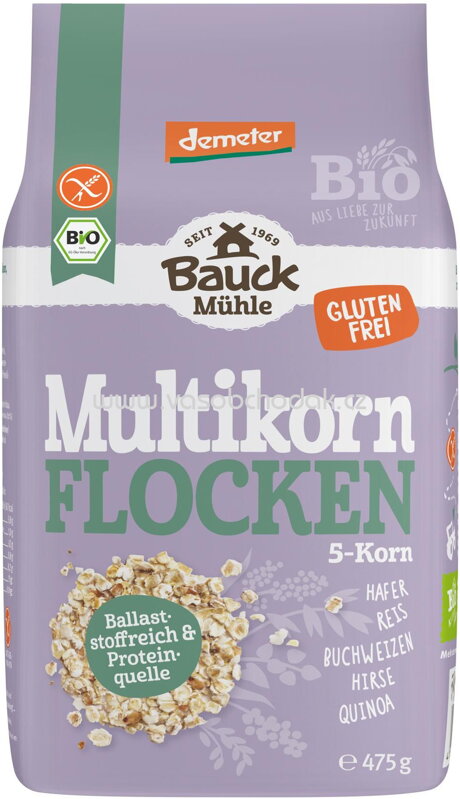 Bauck Mühle Multikorn Flocken 5 Korn, glutenfrei, 475g