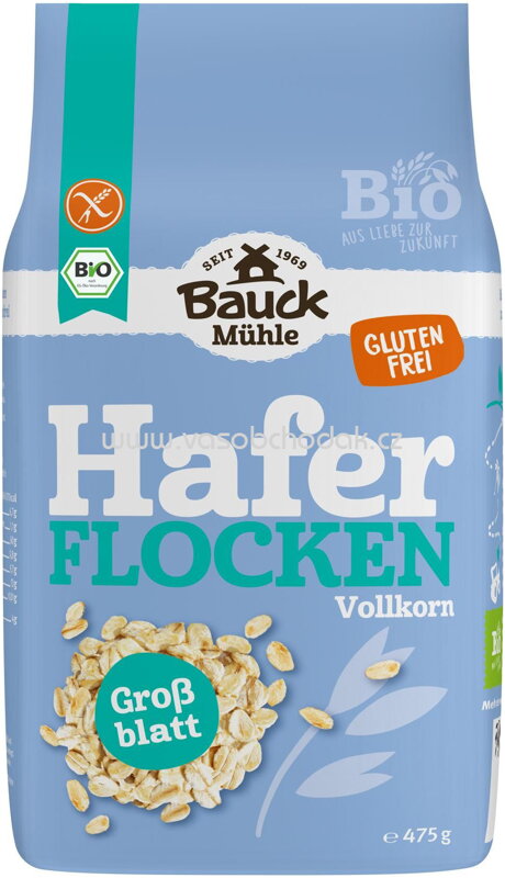 Bauck Mühle Hafer Flocken Vollkorn, Großblatt, glutenfrei, 475g