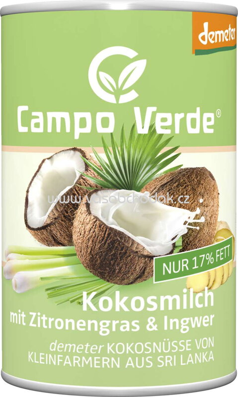 Campo Verde Kokosmilch mit Zitronengras & Ingwer, 400 ml