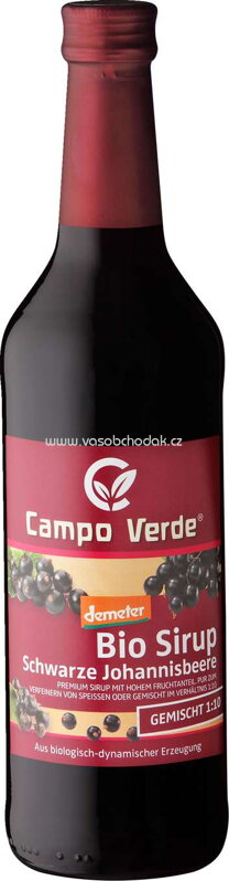 Campo Verde Sirup Schwarze Johannisbeere, 500 ml Campo Verde Sirup Schwarze Johannisbeere, 500 ml