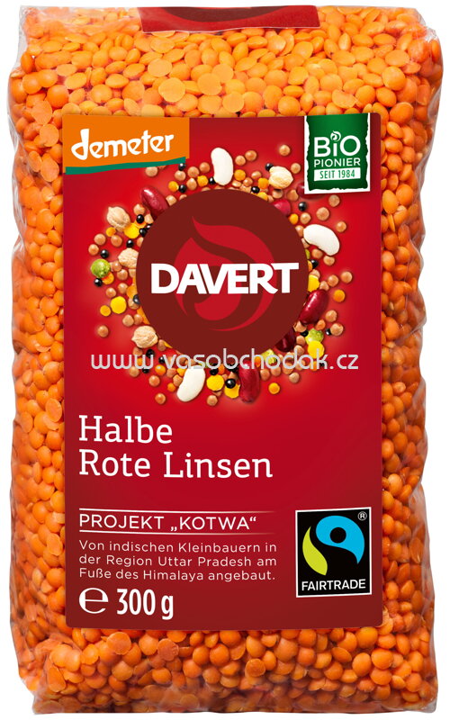 Davert Halbe Rote Linsen, 300g