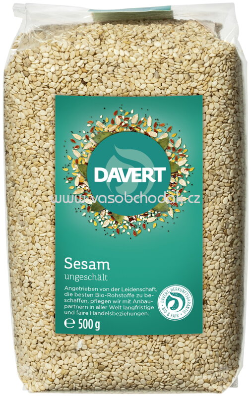 Davert Sesam, ungeschält, 500g Davert Sesam, ungeschält, 500g