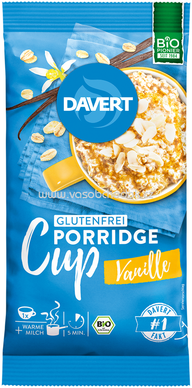 Davert Porridge Cup Vanille, 65g