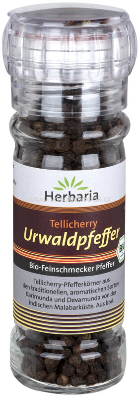 Herbaria Tellicherry Urwaldpfeffer, Mühle, 50g Herbaria Tellicherry Urwaldpfeffer, Mühle, 50g
