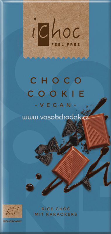 iChoc Choco Cookie Reis Schokolade mit Schoko Cookies, 80g