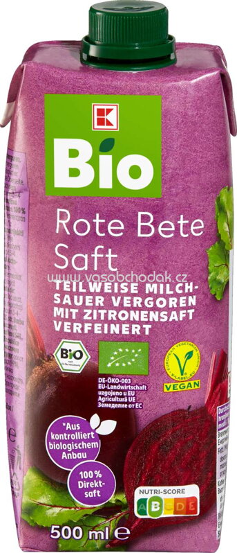 K-Bio Rote Bete Saft, 500 ml K-Bio Rote Bete Saft, 500 ml